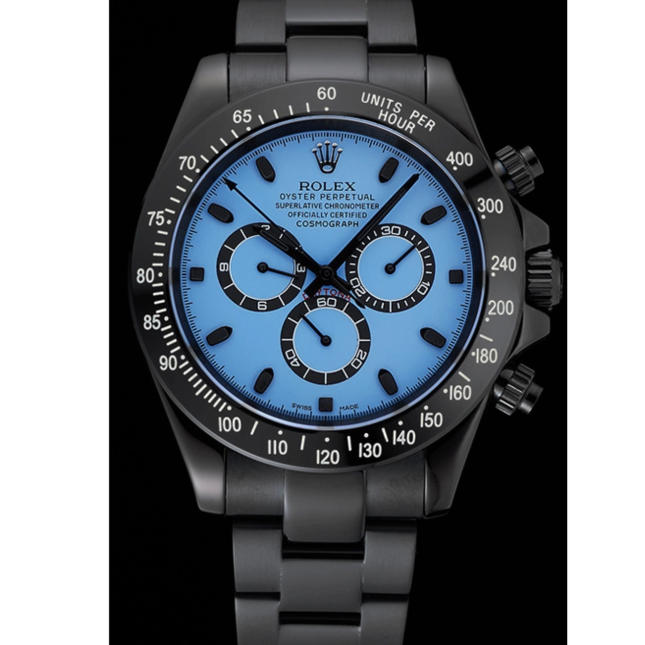 Rolex aaa copy Case Rolex 1454250 Steel And Stainless Black Blue And Daytona Dial Bracelet Cosmograph Black 0624